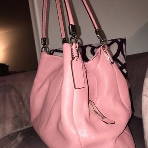 Coach pink double compartment handbag